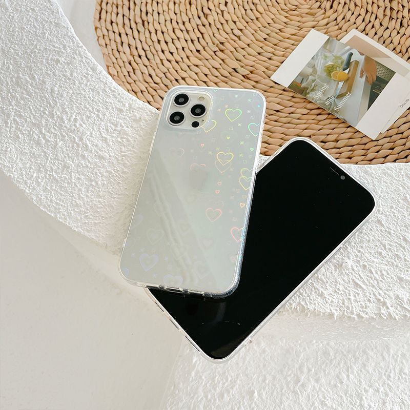 ArmorCase™ Holographic Heart Clear Case