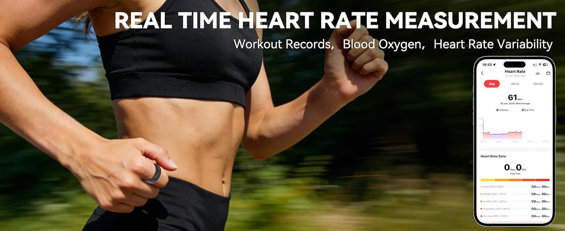 ARMORCASE™ CeraRing — Real Time Heart Rate Measurement smart ring worn while running