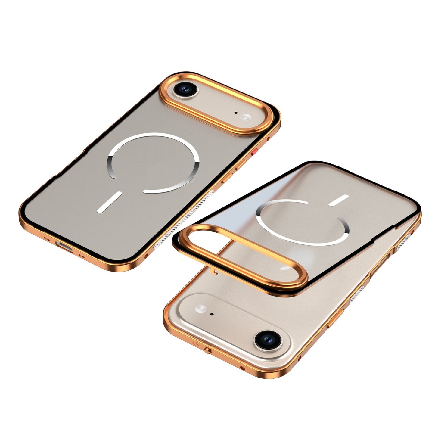 ARMORCASE™ Frosted Magnetic Ring Metal Frame Case — MagSafe-Ready Hard Cover for iPhone