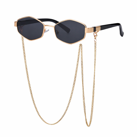 ARMORCASE™ Korean Style Chain Sunglasses — Retro Slim Frame, UV Protection