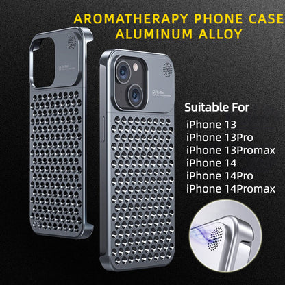 ARMORCASE™ CoolCore Aluminum Case — Heat Dissipating iPhone Case | Airflow Vents, Aromatherapy Slot | iPhone 12–15 | Gray & Silver