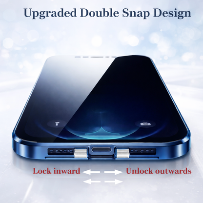 ARMORCASE™ PrivacyShield Case — Anti-Peep Double-Sided Glass iPhone Case with Metal Frame | iPhone 13–15