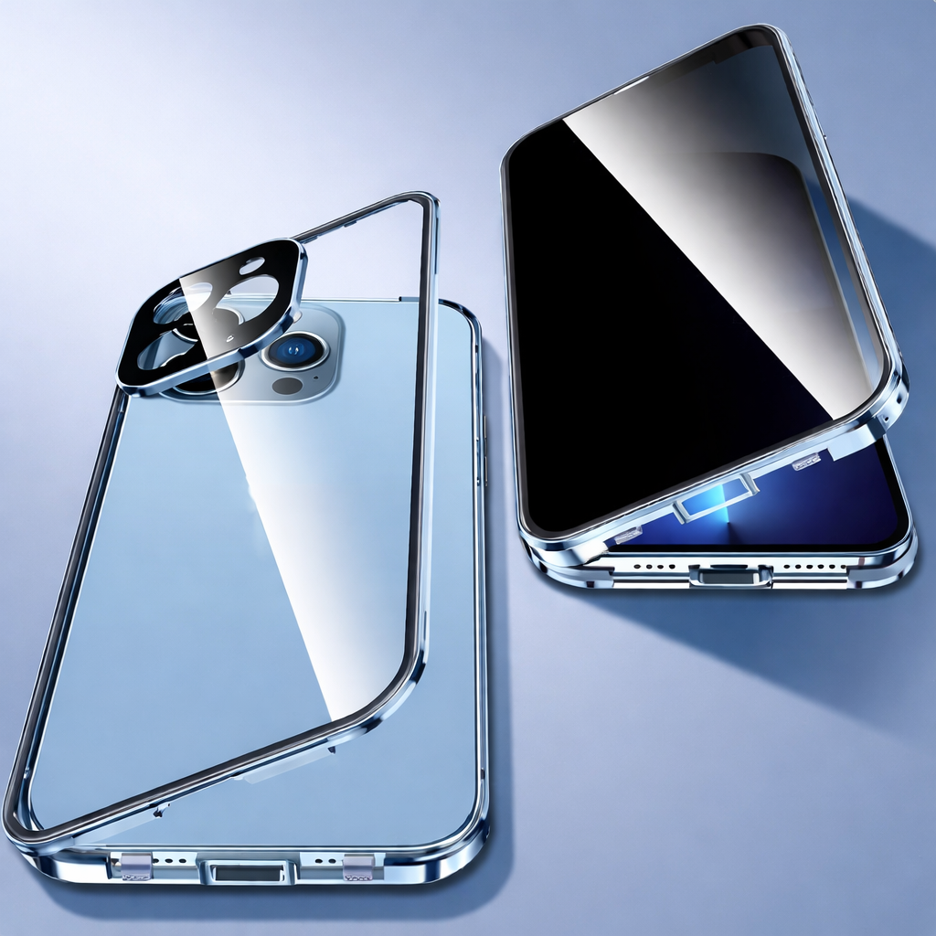 ARMORCASE™ PrivacyShield Case — Anti-Peep Double-Sided Glass iPhone Case with Metal Frame | iPhone 13–15