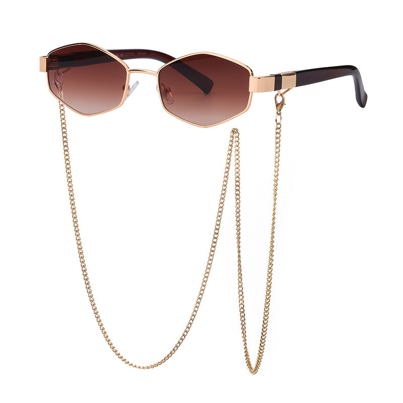 ARMORCASE™ Korean Style Chain Sunglasses — Retro Slim Frame, UV Protection