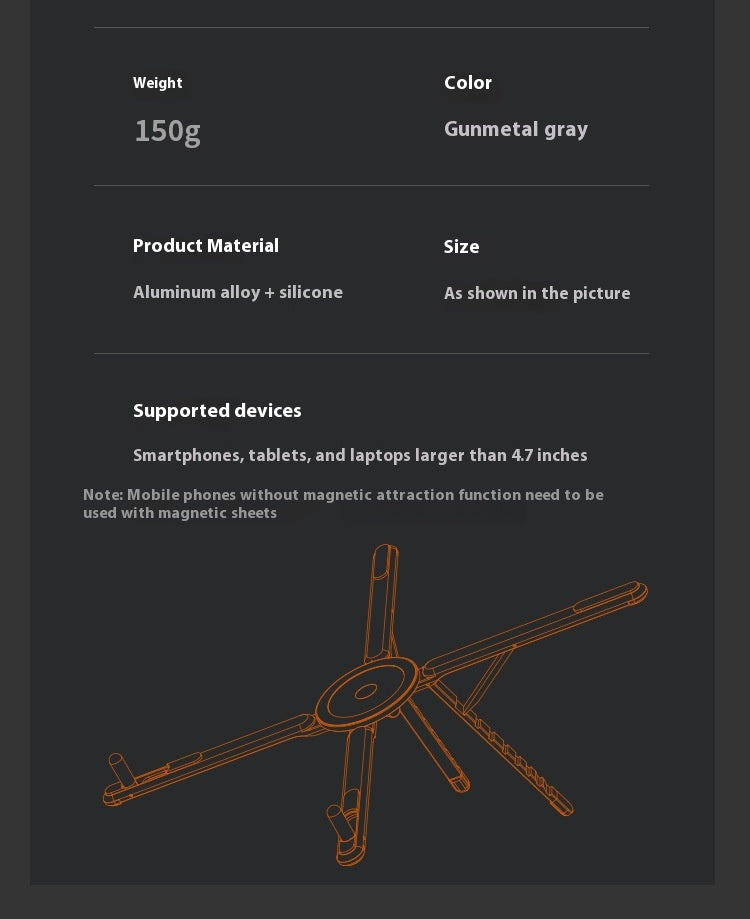 ARMORCASE™ FoldPro Aluminum Stand — Foldable, Adjustable Phone & Tablet Stand