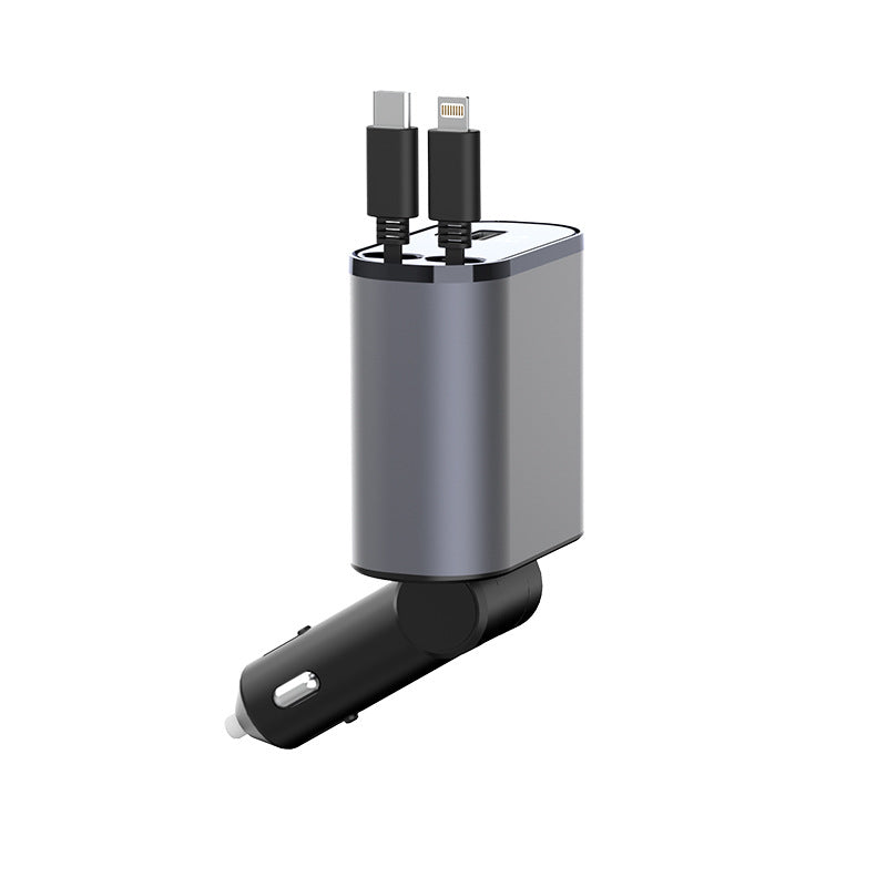 ARMORCASE™ PowerDrive Retract Pro — 86W Retractable Fast Car Charger | Dual Output | Voltage Display | iPhone & Android