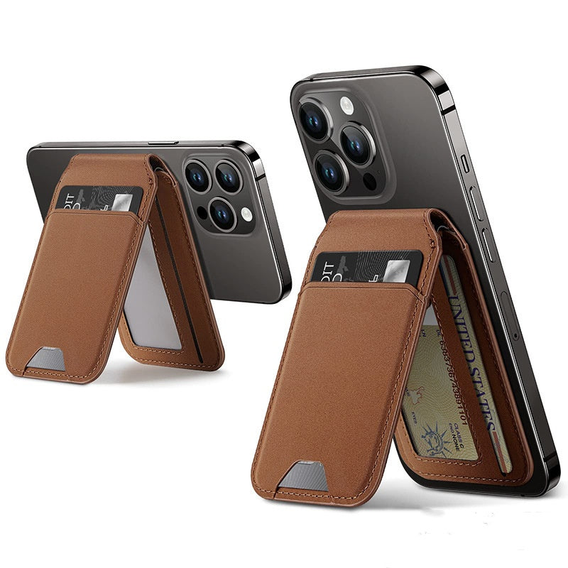 ARMORCASE™ Magnetic Phone Card Holder — Genuine Leather, MagSafe-Compatible, 3 Colors