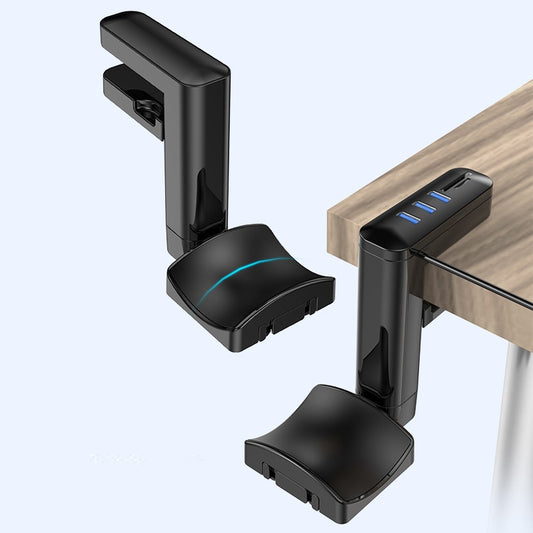 ARMORCASE™ DeskGrip Pro — 360° Swivel Headphone Desk Hook | USB Hub, Cable Organizer | Clamp-On, No Drilling