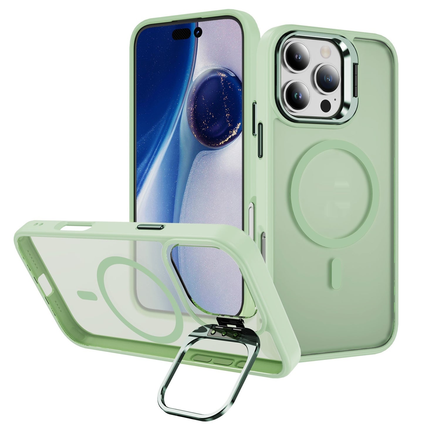 Magnetic Armor Case with Kickstand & Camera Protection – iPhone Series
