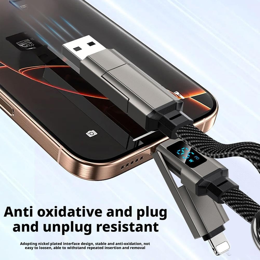ARMORCASE™ ChargKey — 4-in-1 Keychain Cable | 65W | 40Gbps | Digital Display | 4 Colors