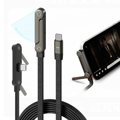 ARMORCASE™ PowerStand Cable — 240W USB-C Fast Charging Cable with Built-In Phone Stand