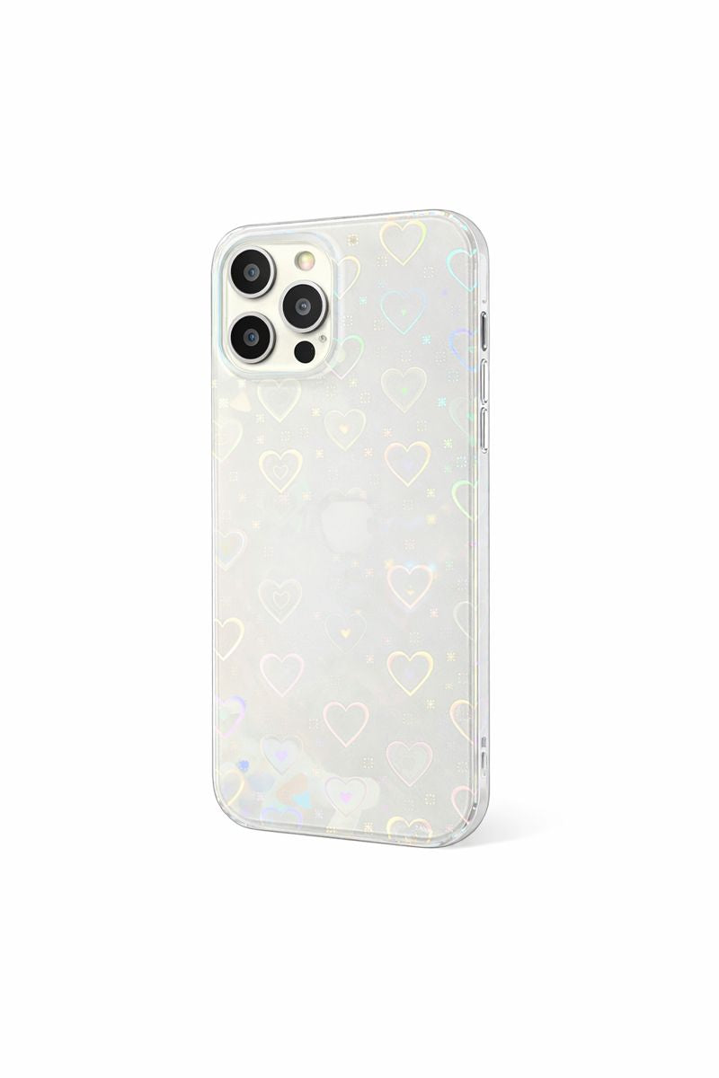 ArmorCase™ Holographic Heart Clear Case