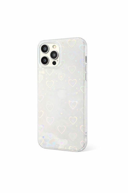ArmorCase™ Holographic Heart Clear Case