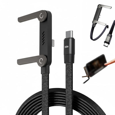 ARMORCASE™ PowerStand Cable — 240W USB-C Fast Charging Cable with Built-In Phone Stand