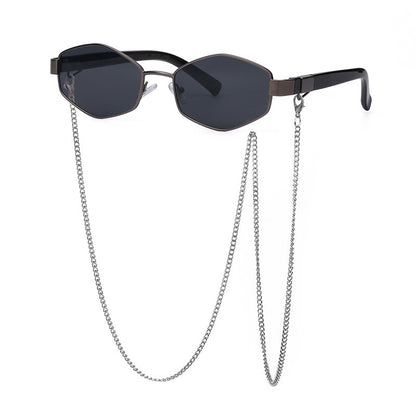 ARMORCASE™ Korean Style Chain Sunglasses — Retro Slim Frame, UV Protection