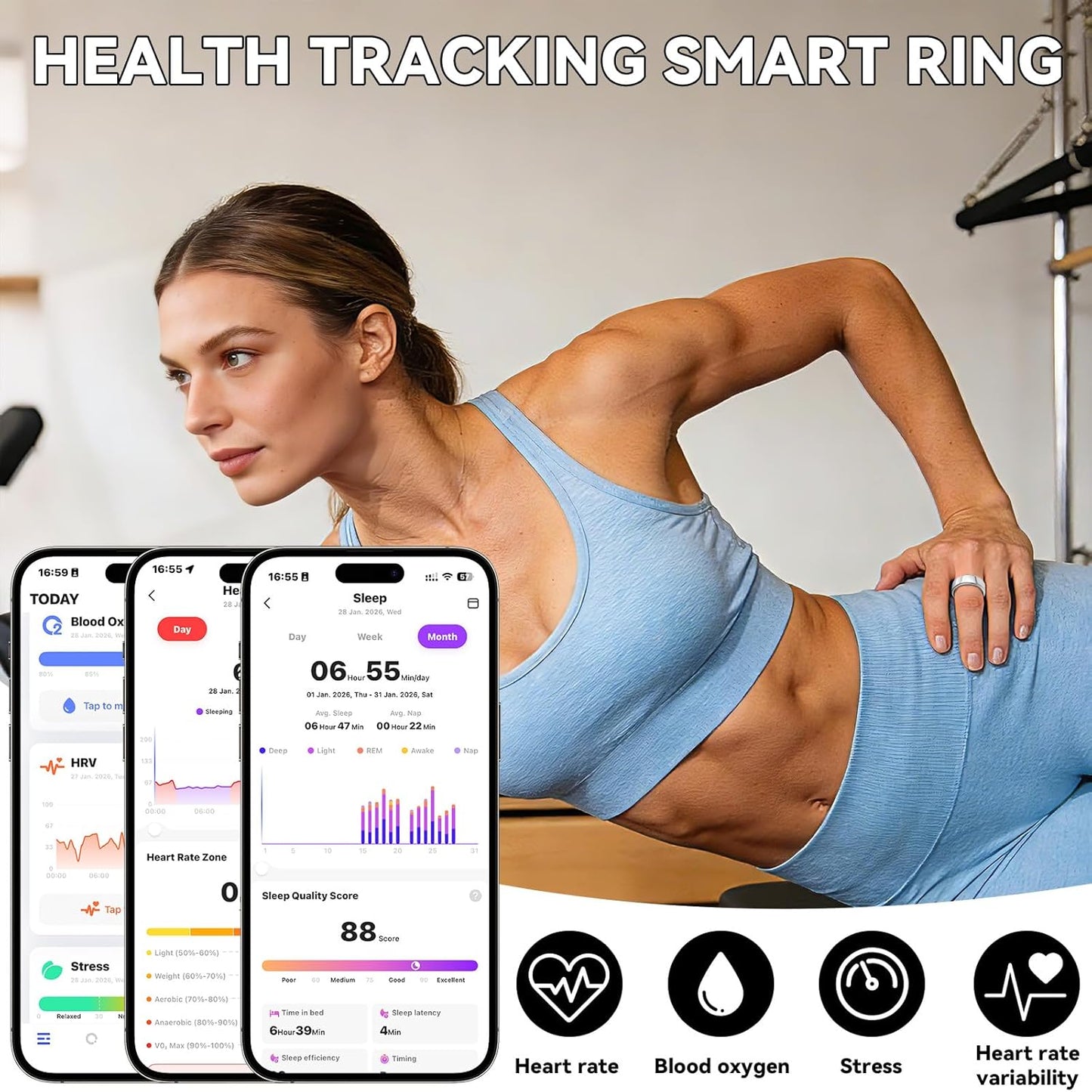 ARMORCASE™ CeraRing — Smart Health Ring | Ceramic | Heart Rate, Sleep, SpO2 | Sizes 6–13