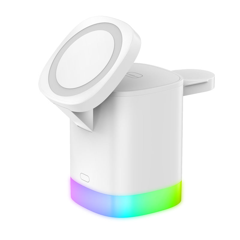 ARMORCASE™ ChargeHub RGB — 3-in-1 Foldable Wireless Charging Station with RGB Light | Phone, Watch & Earbuds