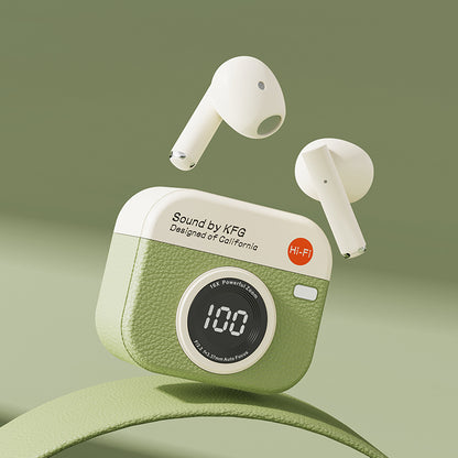 ARMORCASE™ Q86 Retro Earphones — Art Digital Display Wireless In-Ear