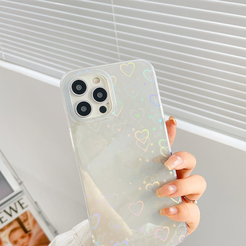 ArmorCase™ Holographic Heart Clear Case