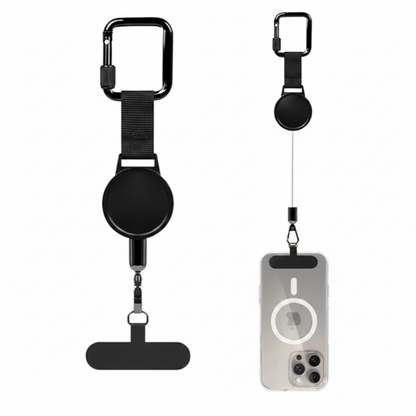 ARMORCASE™ RetractaClip Pro — Retractable Phone Lanyard Strap with Metal Buckle | Anti-Theft, Alloy Clip | Universal Fit