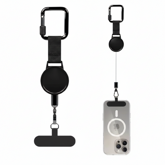 ARMORCASE™ RetractaClip Pro — Retractable Phone Lanyard Strap with Metal Buckle | Anti-Theft, Alloy Clip | Universal Fit
