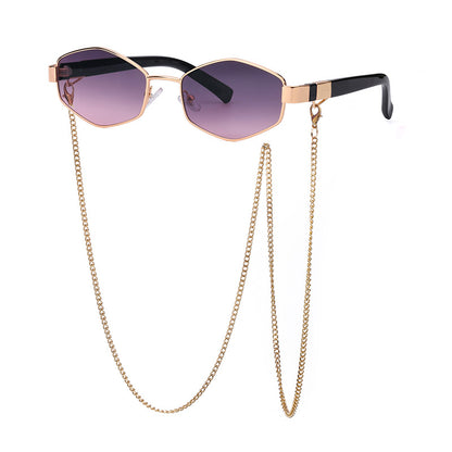 ARMORCASE™ Korean Style Chain Sunglasses — Retro Slim Frame, UV Protection