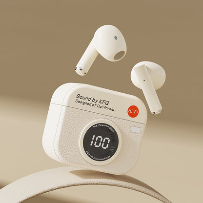 ARMORCASE™ Q86 Retro Earphones — Art Digital Display Wireless In-Ear