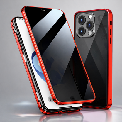 ARMORCASE™ PrivacyShield Case — Anti-Peep Double-Sided Glass iPhone Case with Metal Frame | iPhone 13–15
