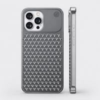 ARMORCASE™ CoolCore Aluminum Case — Heat Dissipating iPhone Case | Airflow Vents, Aromatherapy Slot | iPhone 12–15 | Gray & Silver