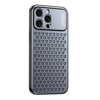 ARMORCASE™ HeatShield Pro — Honeycomb Metal Heat Dissipation iPhone Case | Dark Gray & Silver | iPhone 13–17