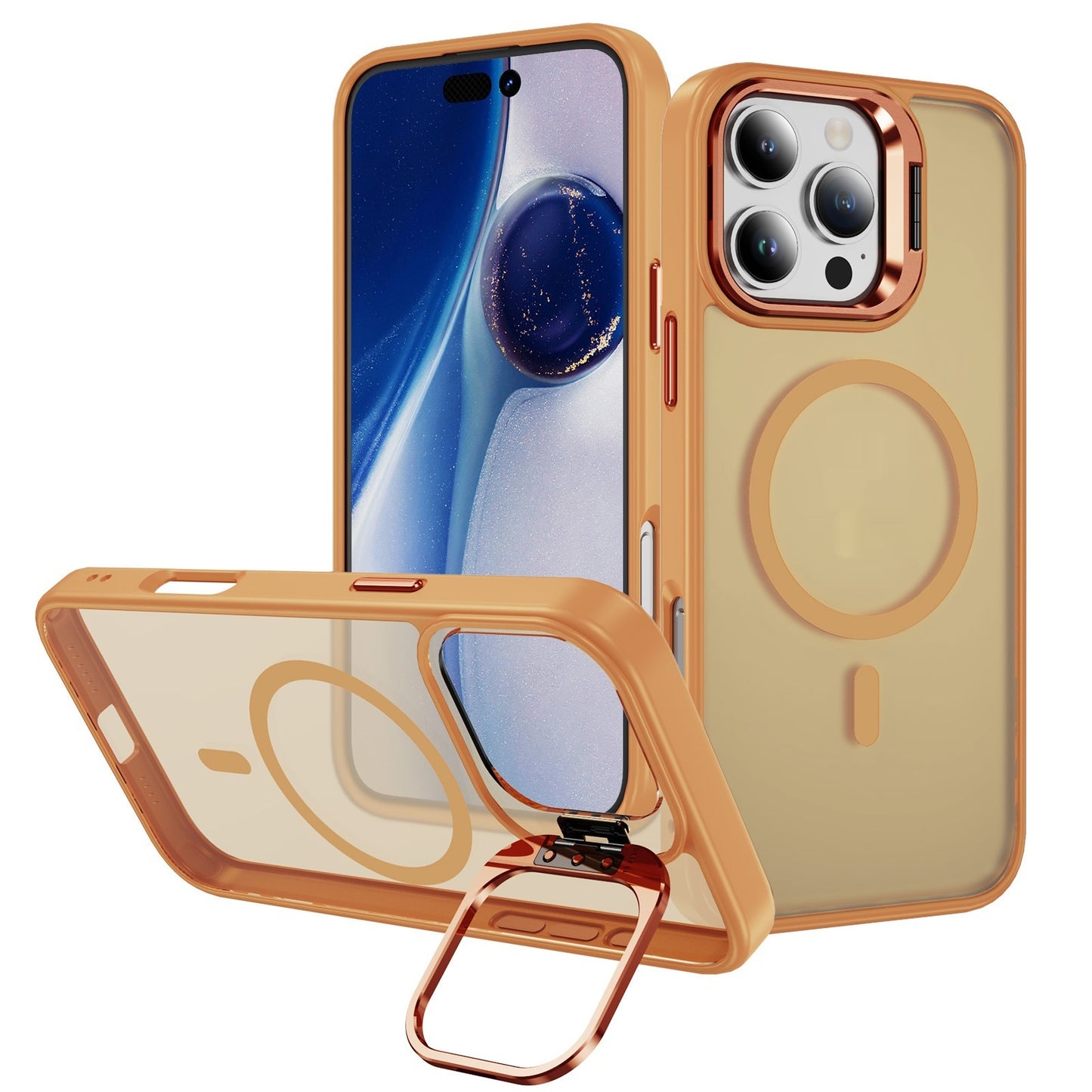 Magnetic Armor Case with Kickstand & Camera Protection – iPhone Series