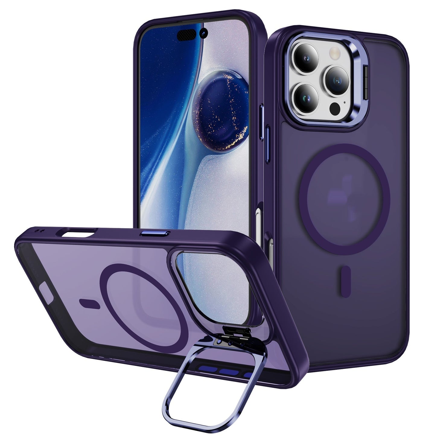 Magnetic Armor Case with Kickstand & Camera Protection – iPhone Series
