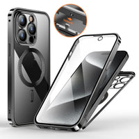 ARMORCASE™ PrivacyShield Mag — Double-Sided Lens Cover Magnetic iPhone Case | Wireless Charging | Metal Buckle | 4 Colors