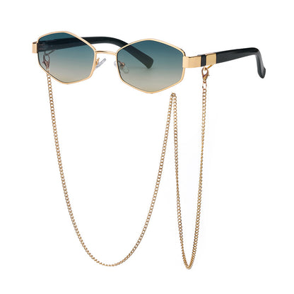 ARMORCASE™ Korean Style Chain Sunglasses — Retro Slim Frame, UV Protection