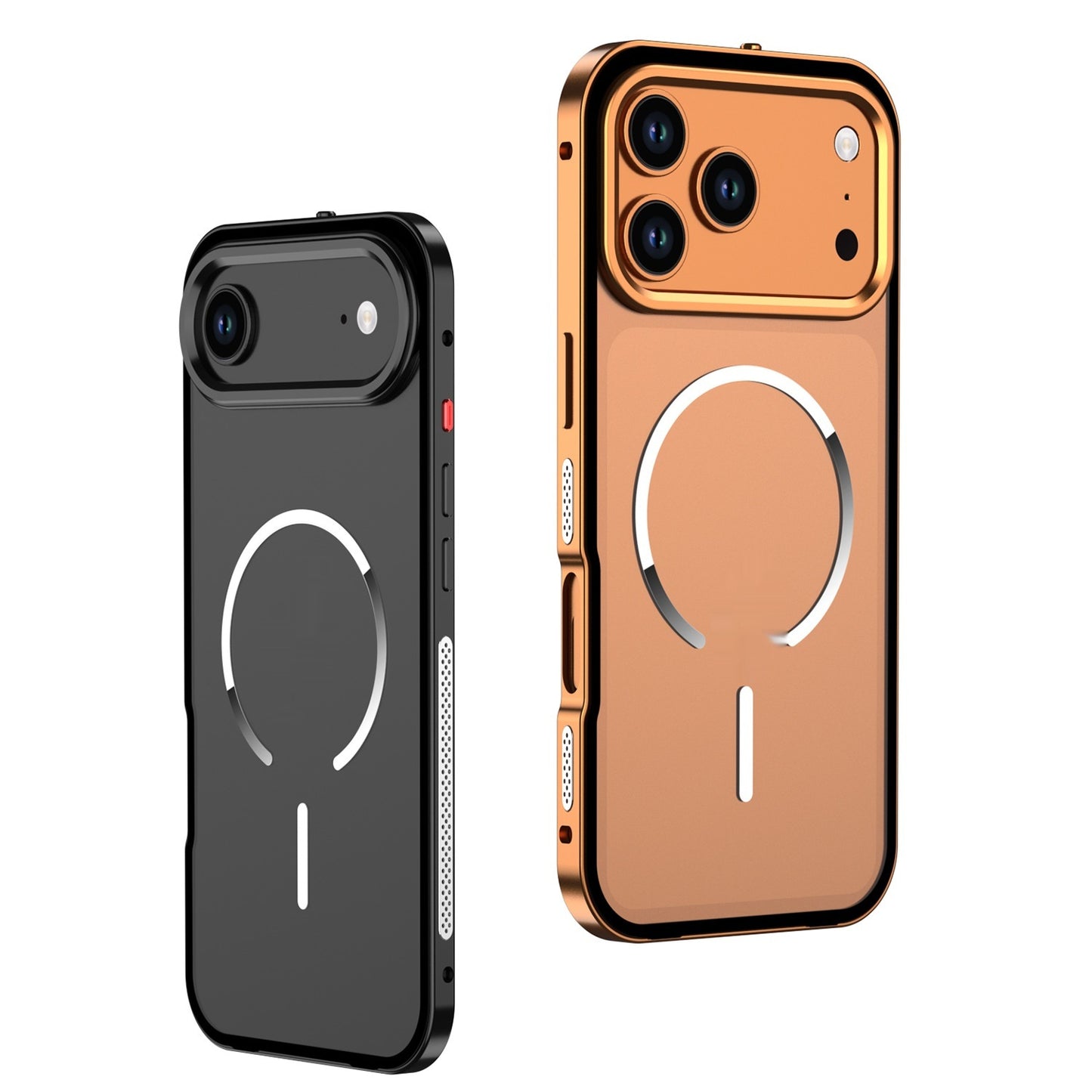 ARMORCASE™ Frosted Magnetic Ring Metal Frame Case — MagSafe-Ready Hard Cover for iPhone